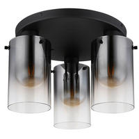 DECKENLEUCHTE  40,5/26 cm    - Klar/Schwarz, Basics, Glas/Metall (40,5/26cm) - Globo