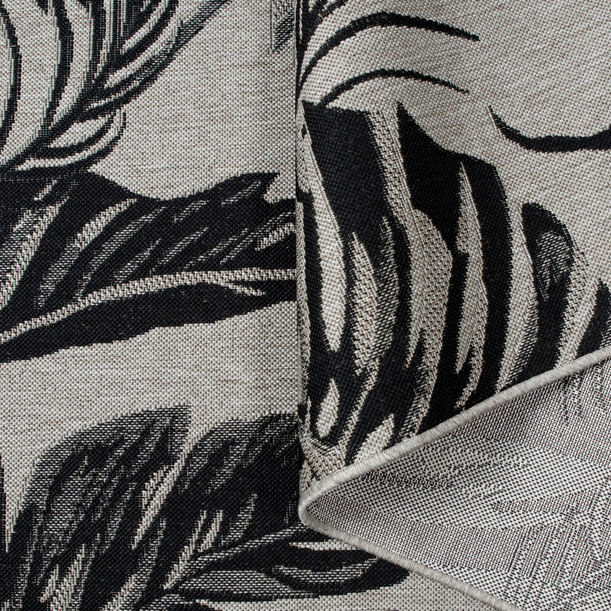 OUTDOORTEPPICH 80/150 cm Grau, Schwarz  - Schwarz/Grau, Design, Kunststoff (80/150cm) - Novel