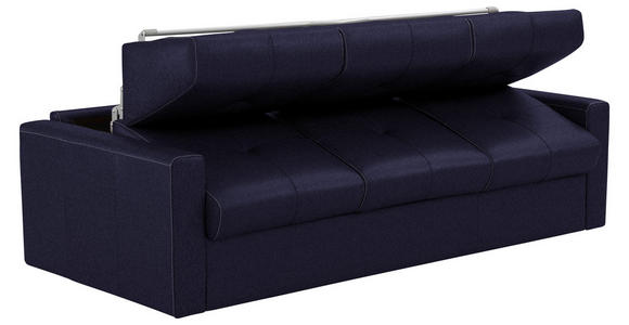 SCHLAFSOFA Bard in Echtleder Dunkelblau  - Schwarz/Dunkelblau, KONVENTIONELL, Leder/Kunststoff (206/81/96cm) - Novel