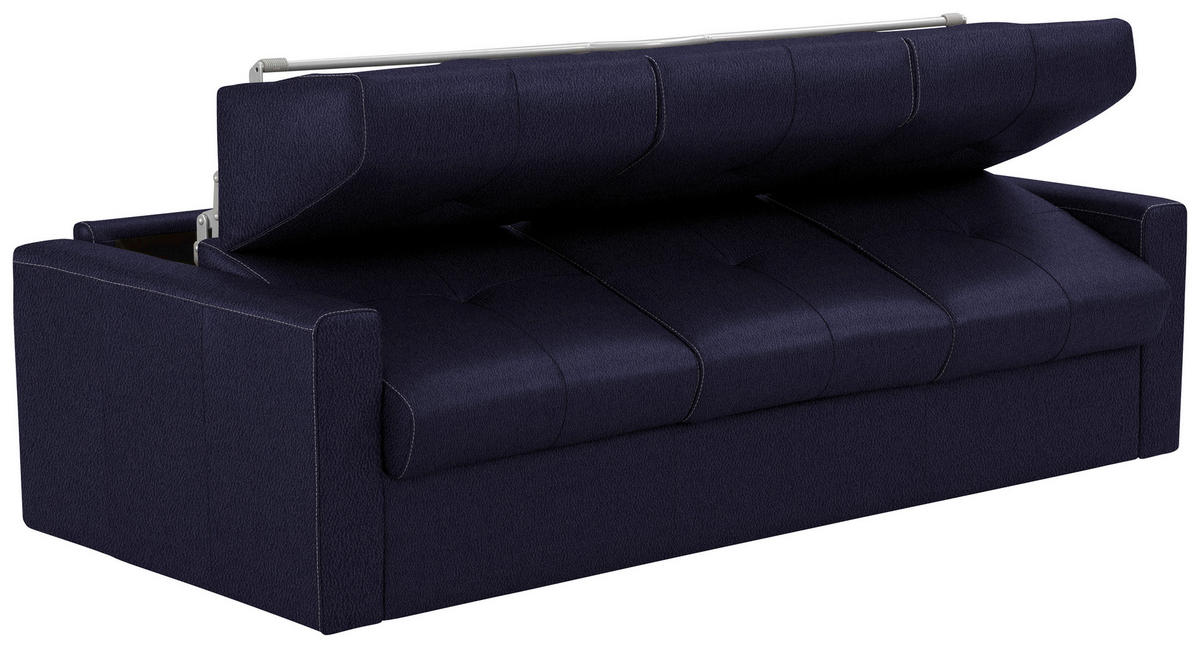 SCHLAFSOFA Dunkelblau  - Schwarz/Dunkelblau, Konventionell, Leder/Kunststoff (206/81/96cm) - Novel