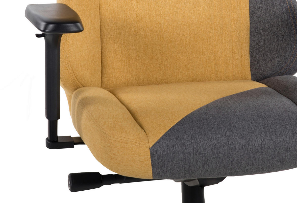 SKYLAR XL Sun Silver Anthrazit, Gelb, Silberfarben Metall, Textil   - Anthrazit/Gelb, LIFESTYLE, Textil/Metall (81/147/72cm) - HIVAR