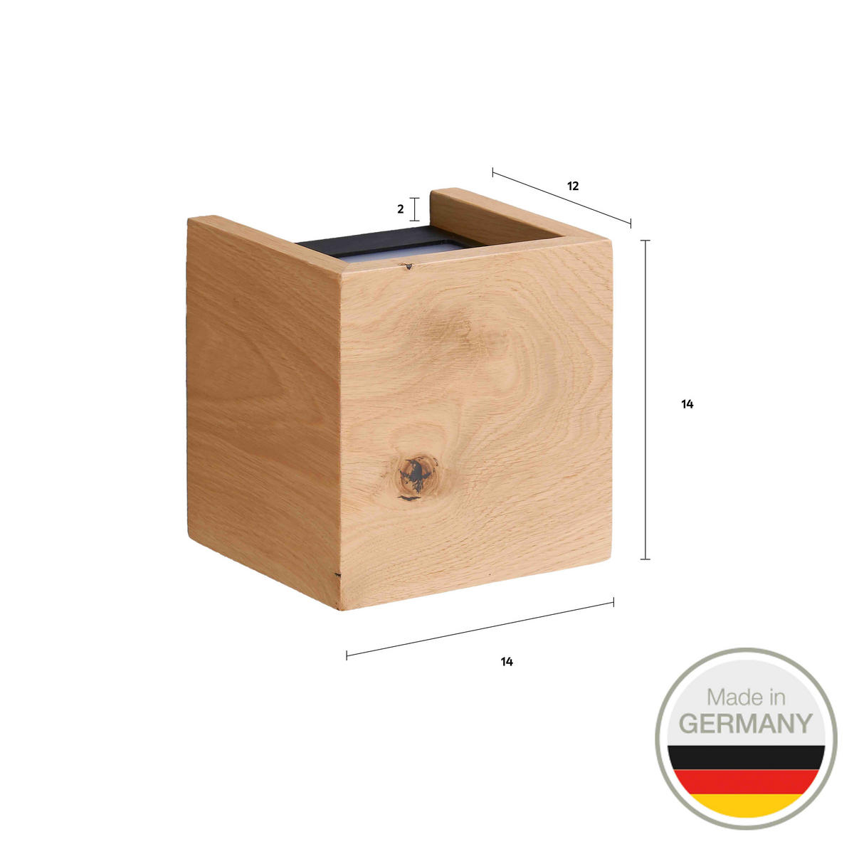 LED-WANDLEUCHTE 654 14/14/12 cm   - Wildeiche, Natur, Holz (14/14/12cm) - Ambiente
