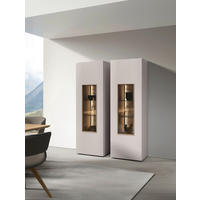 VITRINE Taupe, Wildeiche  63,8/194/42,9 cm  - Taupe/Wildeiche, Design, Glas/Holz (63,8/194/42,9cm) - Voglauer