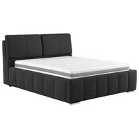 KÁRPITOZOTT ÁGY 180/200 cm  fekete  - bükkszínű/fekete, Basics, faalapú anyag/textil (180/200cm) - Carryhome