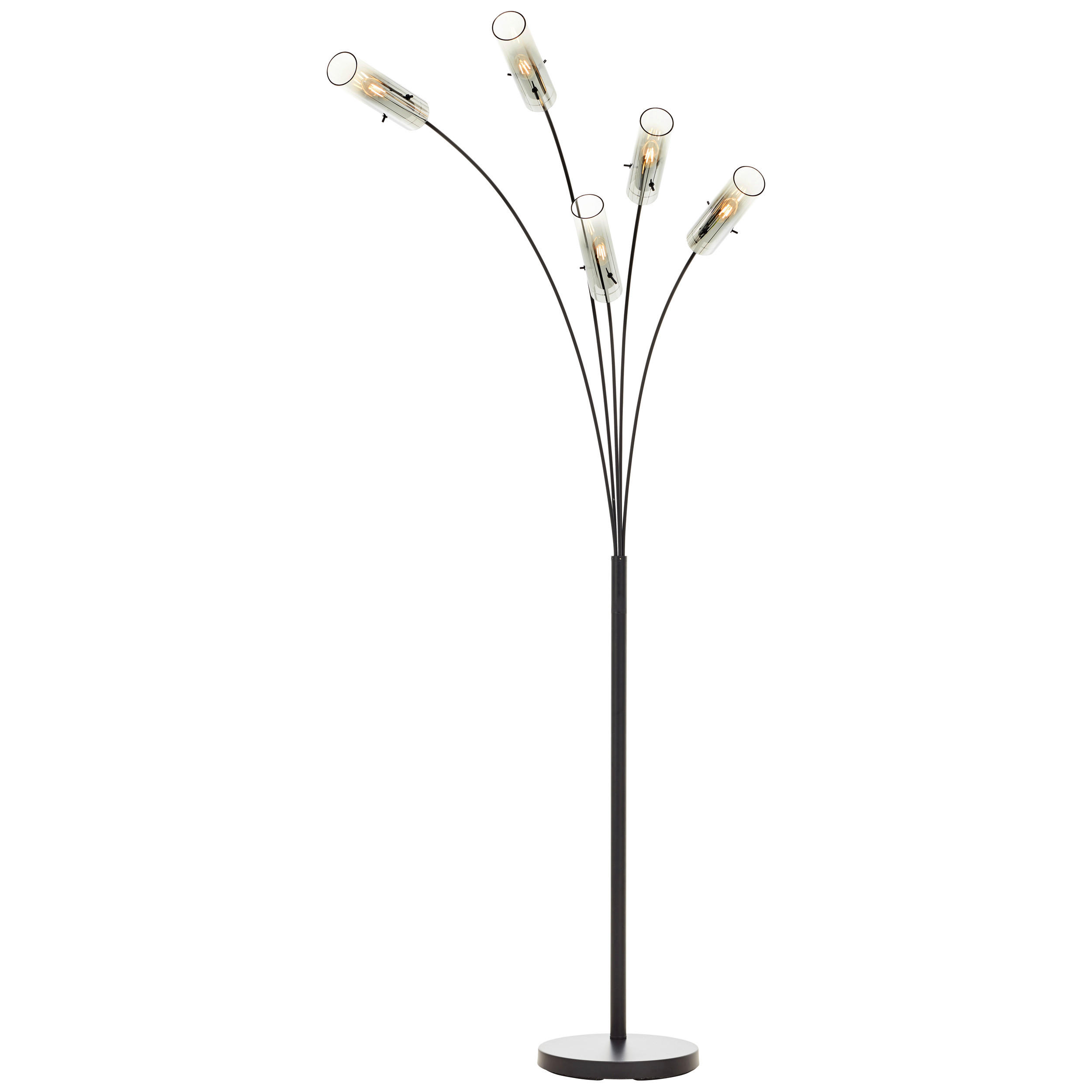 BOGENLEUCHTE    - Schwarz/Grau, Design, Glas/Metall (200cm) - Brilliant