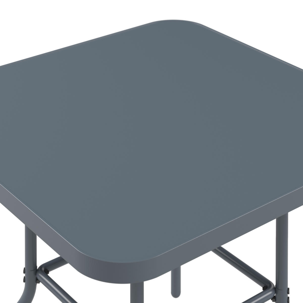 KERTI ASZTAL 80/80/70 cm   - sötétszürke, Modern, Üveg/fém (80/80/70cm) - Xora