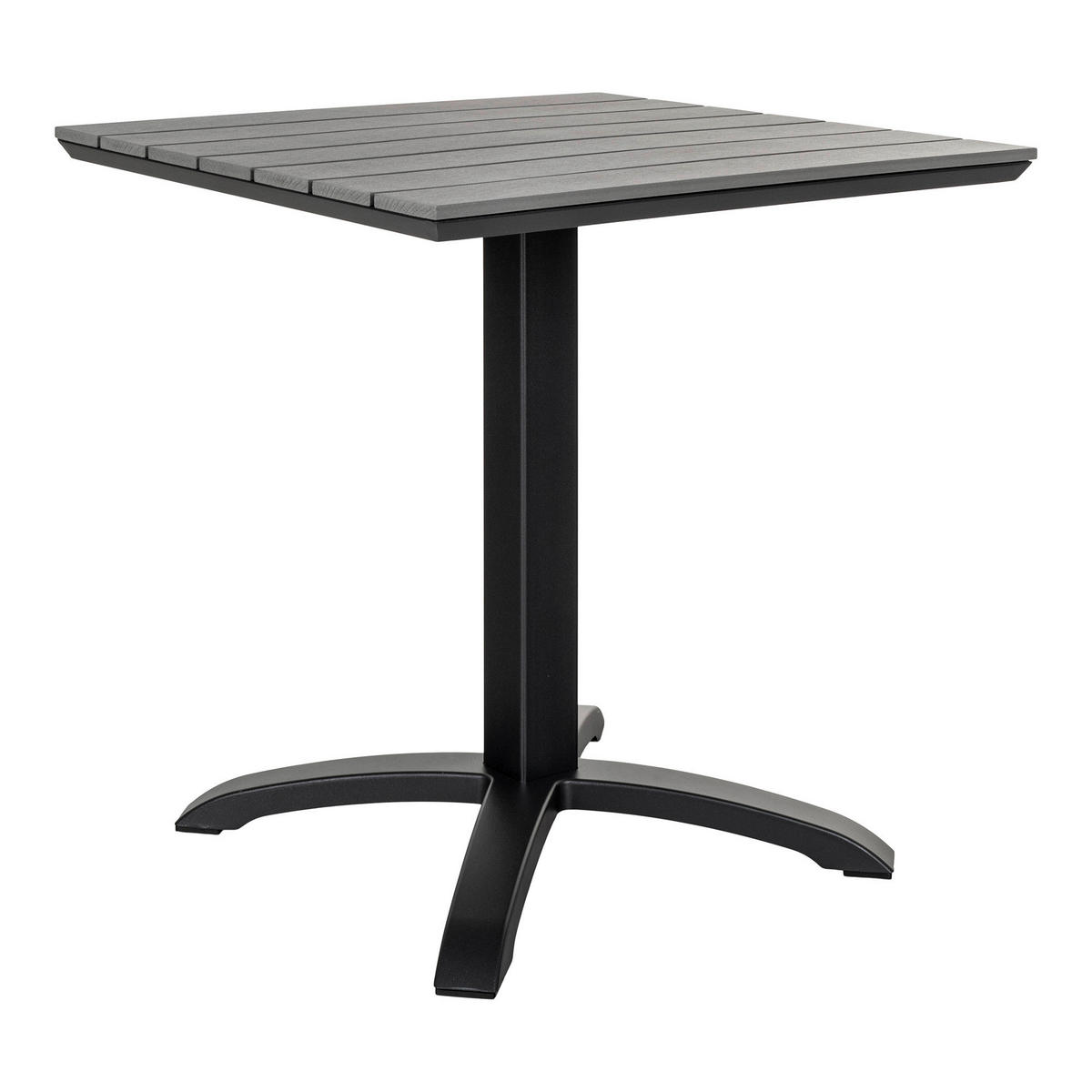 GARTENTISCH 70/72/70 cm Metall, Kunststoff Grau, Schwarz  - Schwarz/Grau, MODERN, Kunststoff/Metall (70/72/70cm) - MID.YOU