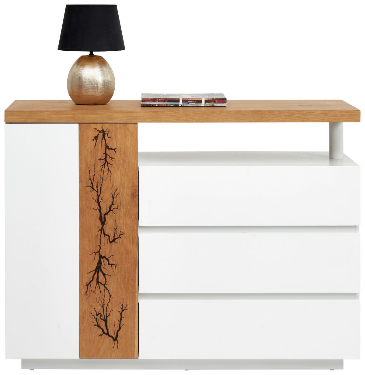 KOMMODE 120/89/40 cm  in Weiß, Eichefarben  - Eichefarben/Weiß, Design, Holz/Holzwerkstoff (120/89/40cm) - Xora