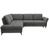 ECKSOFA in Flachgewebe Grau  - Schwarz/Grau, Natur, Textil/Metall (233/288cm) - Valnatura