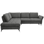 ECKSOFA in Flachgewebe Grau  - Schwarz/Grau, Natur, Textil/Metall (233/288cm) - Valnatura