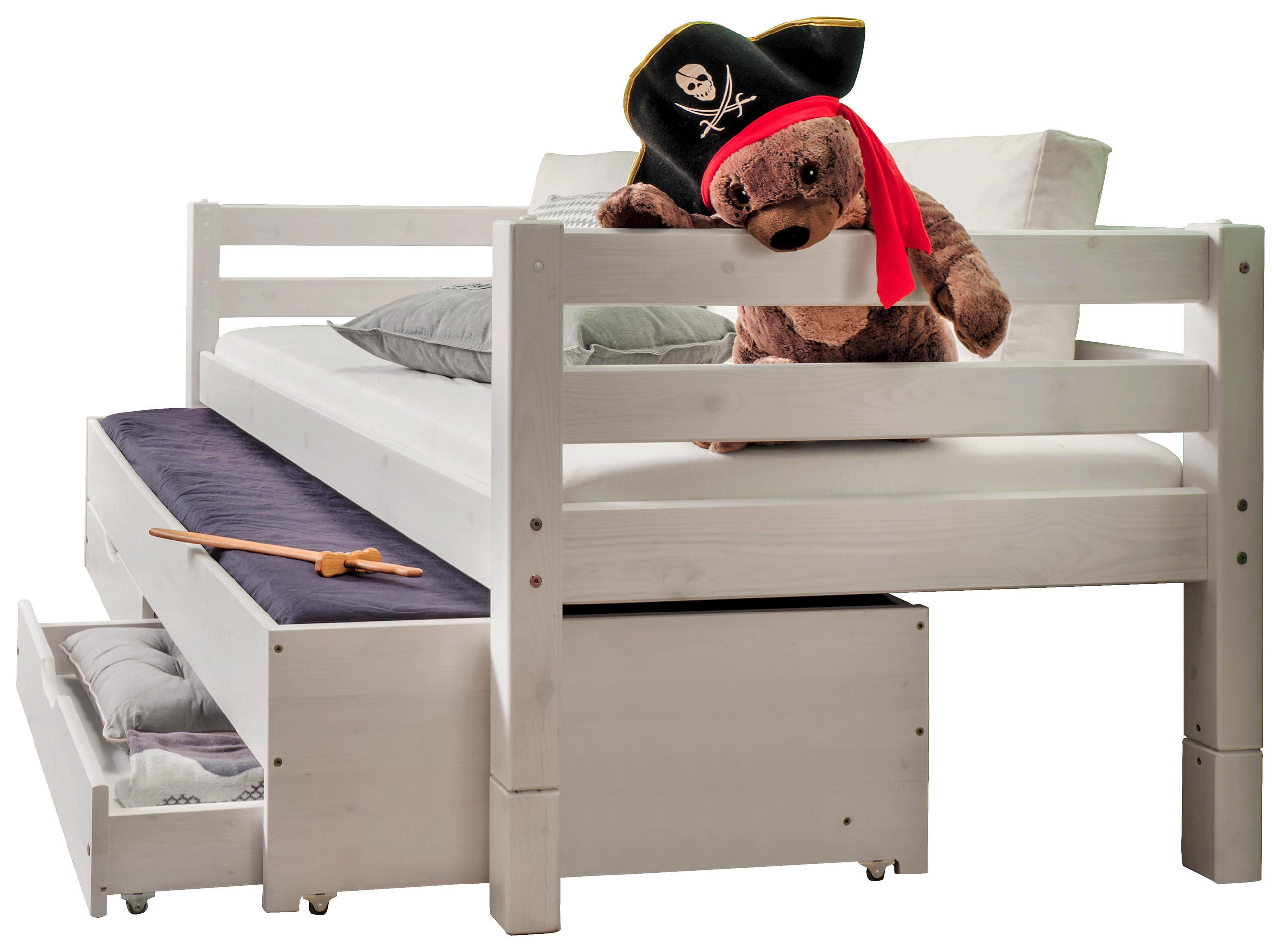 Ausziehbett 90/200 cm in Weiß