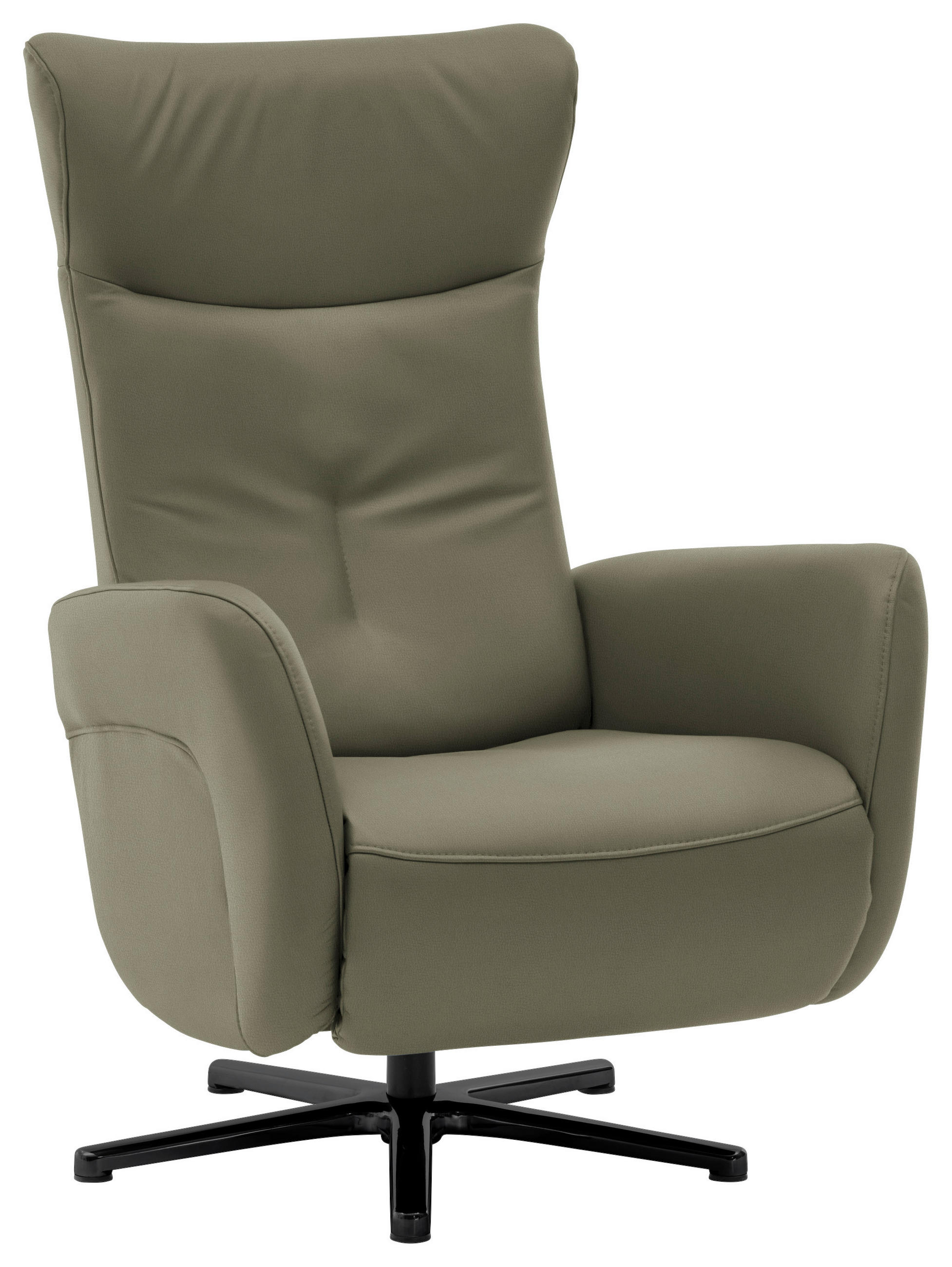 RELAXSESSEL in Leder Grau, Grün  - Schwarz/Grau, Design, Leder/Metall (76/112/83cm) - Beldomo Speed