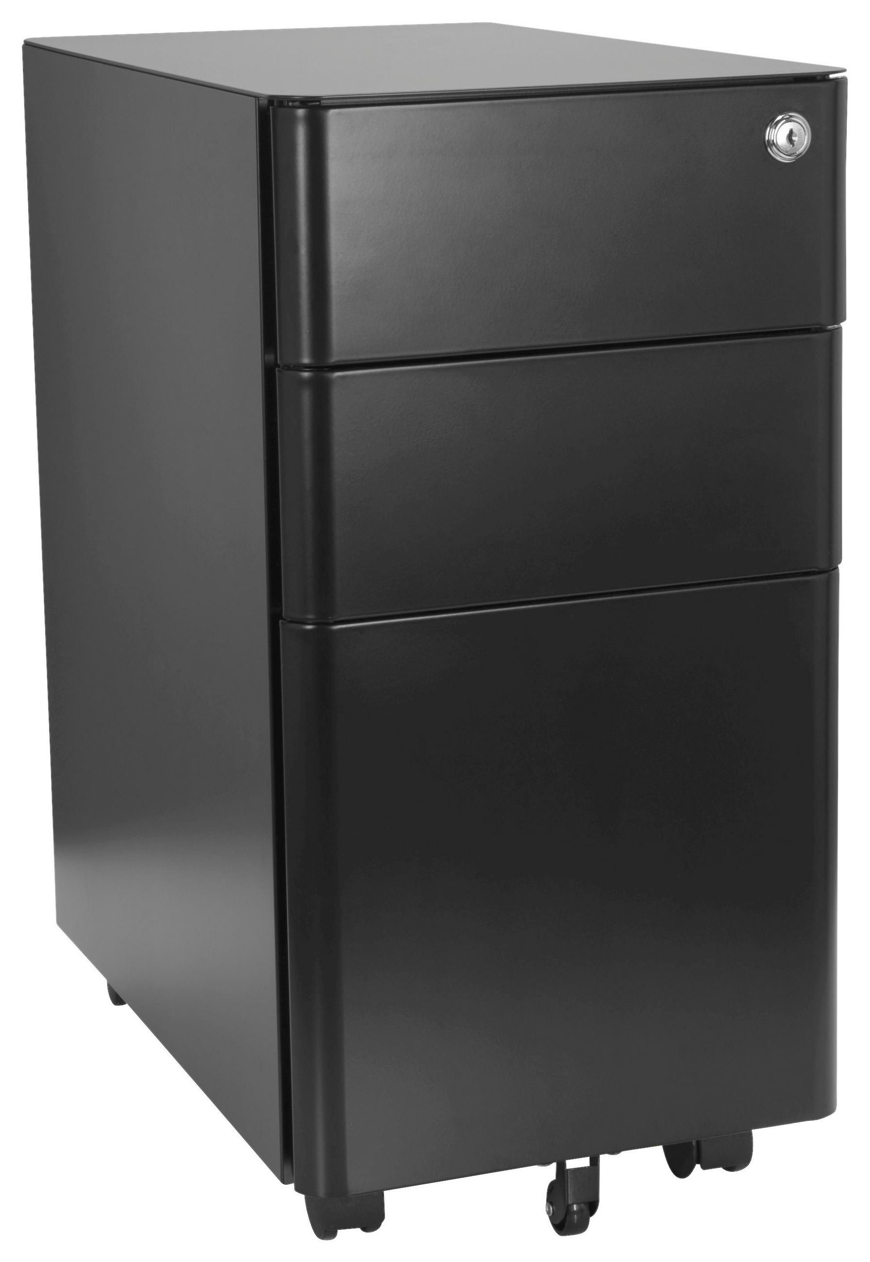 ROLLCONTAINER Schwarz  - Schwarz, MODERN, Kunststoff/Metall (30/59/50cm) - MID.YOU
