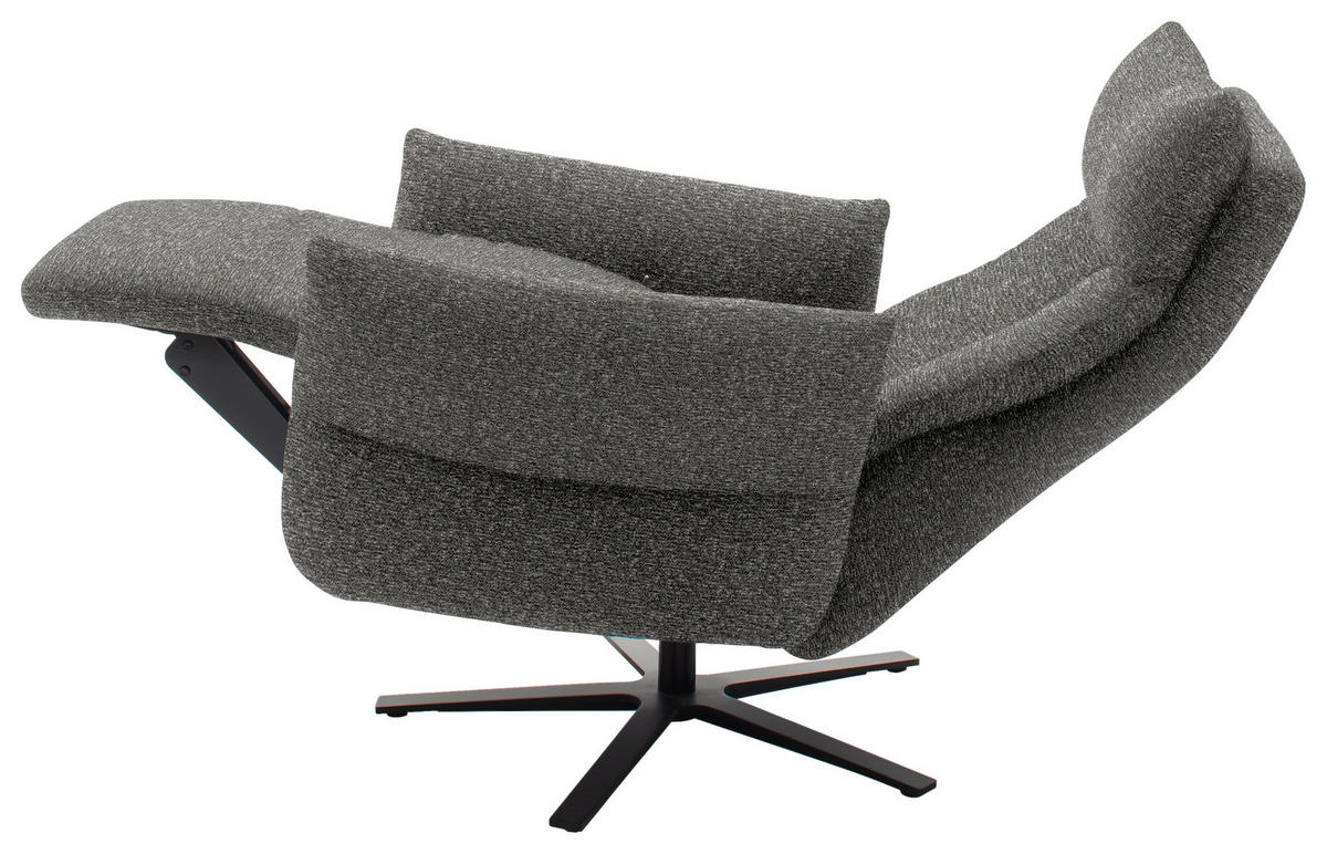 FERNSEHSESSEL  mit Relaxfunktion Chenille Dunkelbraun  - Dunkelbraun/Schwarz, Design, Textil/Metall (74/115/85cm) - Schöner Wohnen