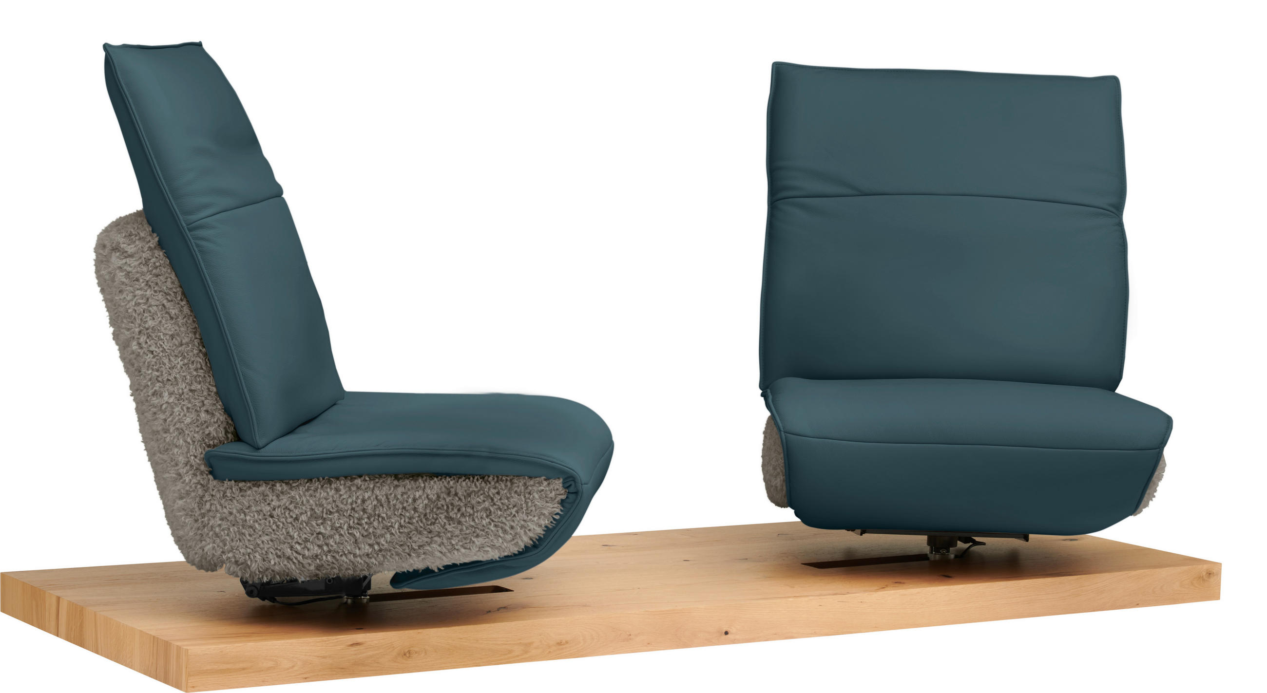 2-SITZER-SOFA  in Hochflor Echtleder Opal, Greige  - Greige/Opal, Design, Leder/Holz (240/65/104cm) - Koinor