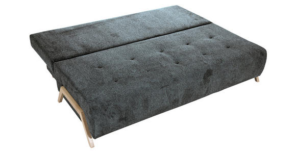 SCHLAFSOFA  in Flachgewebe Dunkelgrau  - Dunkelgrau/Buchefarben, KONVENTIONELL, Holz/Textil (204/75/100cm) - Carryhome