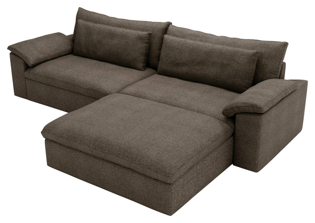 ECKSOFA  in Webstoff Braun  306/198 cm  - Schwarz/Braun, MODERN, Kunststoff/Textil (306/198cm) - Carryhome