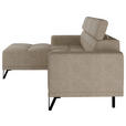 ECKSOFA Beige Chenille  - Beige/Schwarz, KONVENTIONELL, Textil/Metall (178/264cm) - Hom`in