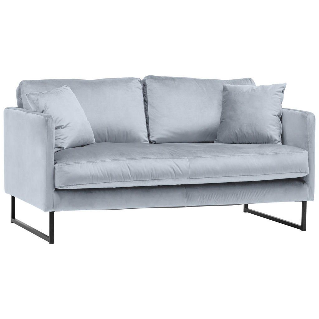 Thumbnail - Carryhome 2-Sitzer-Sofa, Grau, Silber, Textil, Füllung: Silikon,Silikon, 150x78x84 cm, Made in EU, Typenauswahl, Stoffau...