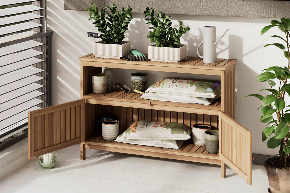 GARTENKOMMODE 110/75/35 cm  - Akaziefarben, MODERN, Holz/Kunststoff (110/75/35cm) - Ambia Garden