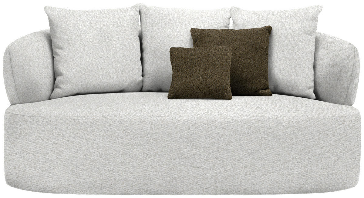 2-SITZER-SOFA in Bouclé Sandfarben  - Sandfarben/Schwarz, MODERN, Kunststoff/Textil (177/86/105cm) - Hom`in