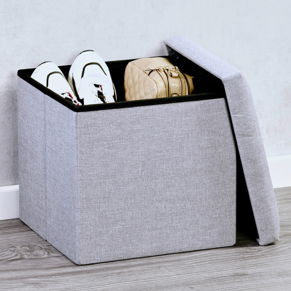 SITZBOX in Textil, Holzwerkstoff Hellgrau  - Hellgrau, Basics, Holzwerkstoff/Textil (38/38/38cm) - Kesper