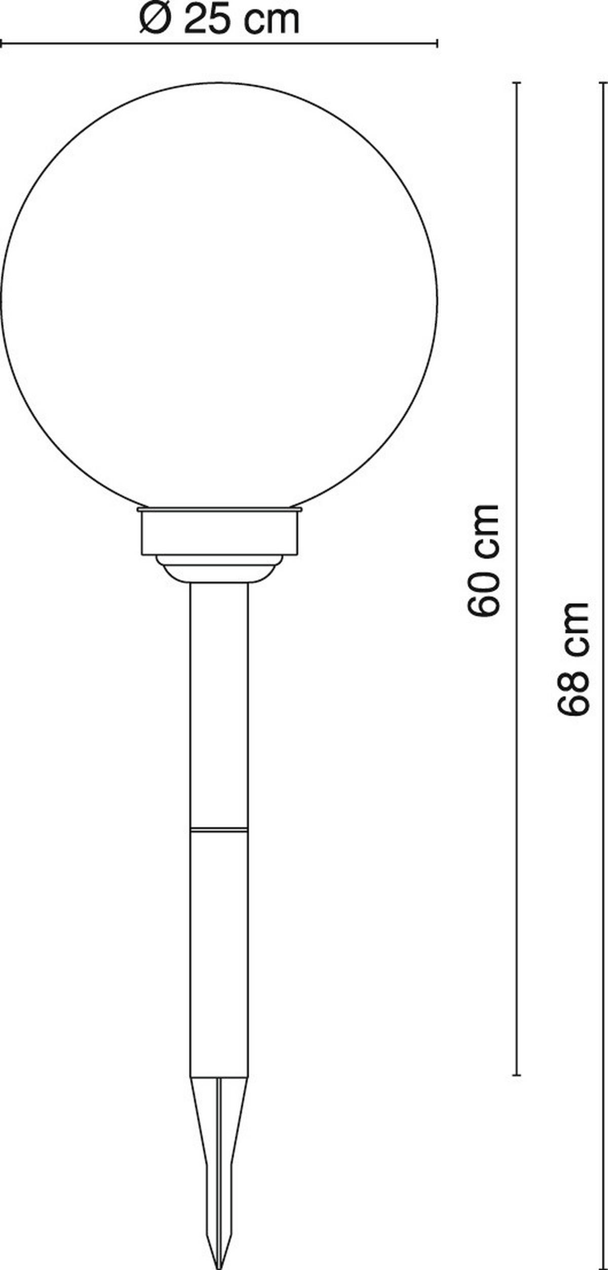 SOLARLEUCHTE - Weiss/Silberfarben, Basics, Kunststoff (25/68cm) - Globo