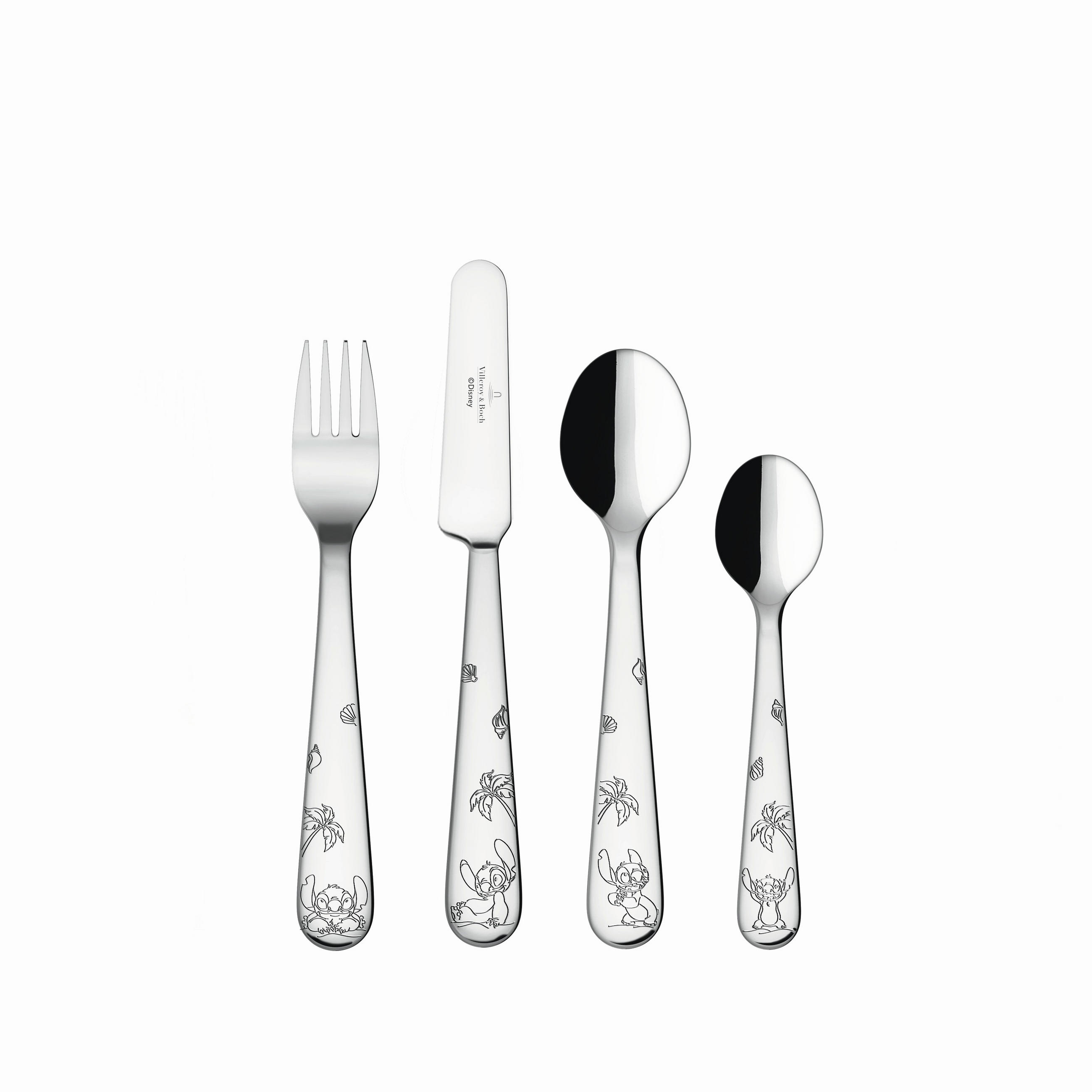 KINDERBESTECK Disney Stitch 4-teilig  - Edelstahlfarben, Basics, Metall (21,5/15,0/2,5cm) - Villeroy & Boch