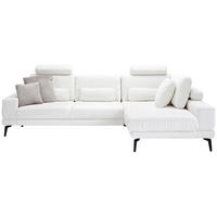 ECKSOFA Naturfarben Chenille  - Schwarz/Naturfarben, KONVENTIONELL, Textil/Metall (294/184cm) - SetOne by Musterring