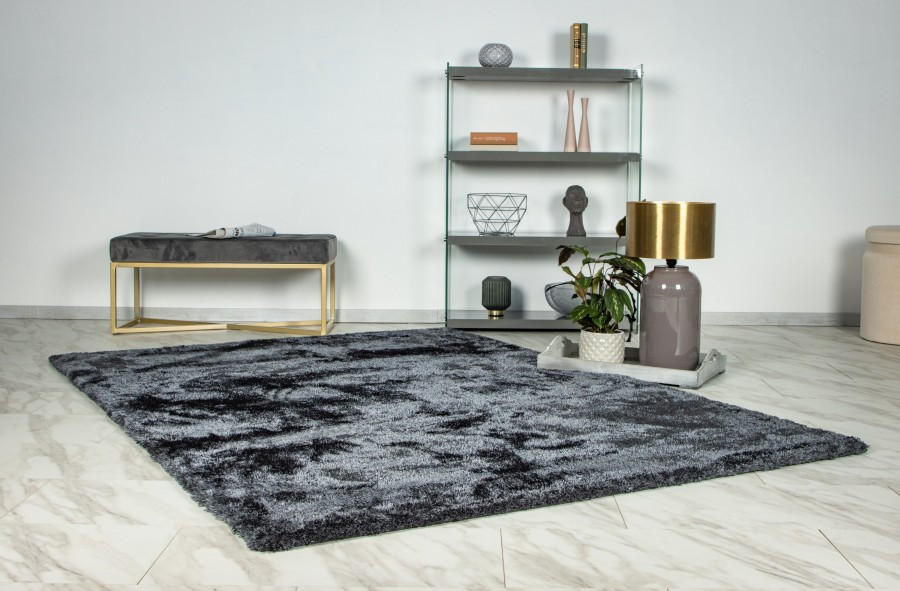KOSMATINEC Glamour  80/150 cm  tkano  temno siva  - temno siva, Basics, tekstil (80/150cm)