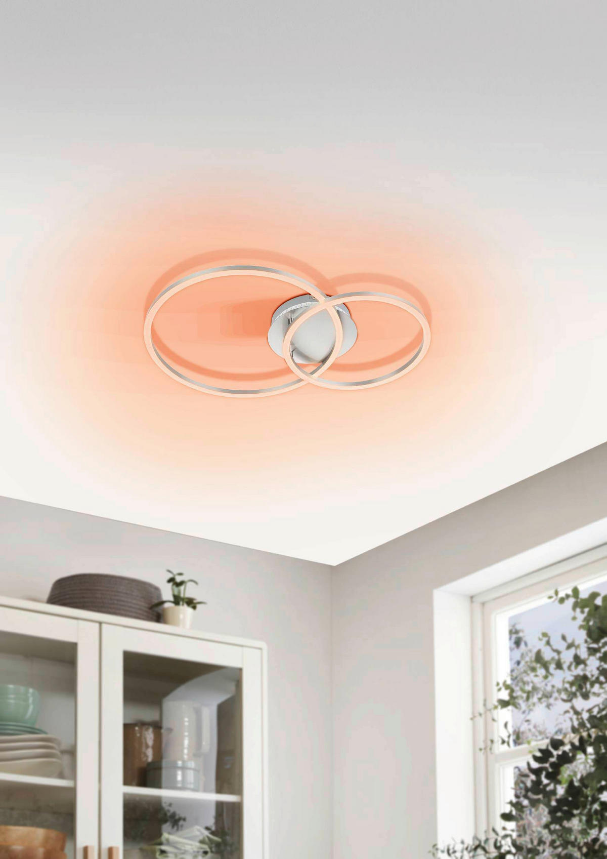 TAKLAMPA 9,5 W  - vit/silver, Basics, metall/plast (39/55cm) - Eglo