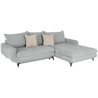 ECKSOFA WAVE Silberfarben Struktur  - Beige/Silberfarben, MODERN, Textil/Metall (266/189cm) - MID.YOU