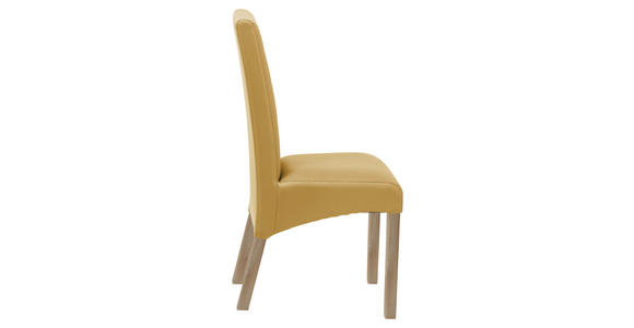 STUHL Lederlook Sonoma Eiche, Currygelb - Currygelb/Sonoma Eiche, KONVENTIONELL, Holz/Textil (47/102/57cm) - Carryhome