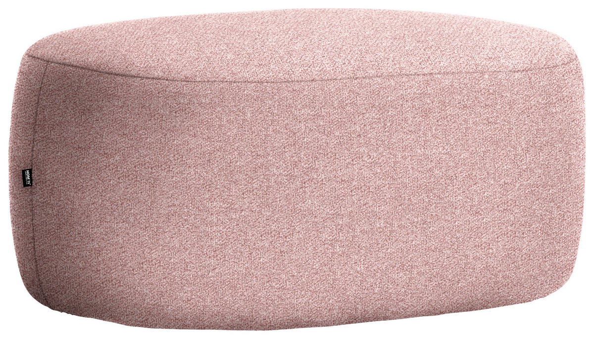 HOCKER in Textil Altrosa  - Schwarz/Altrosa, MODERN, Kunststoff/Textil (88/43/66cm) - Hom`in