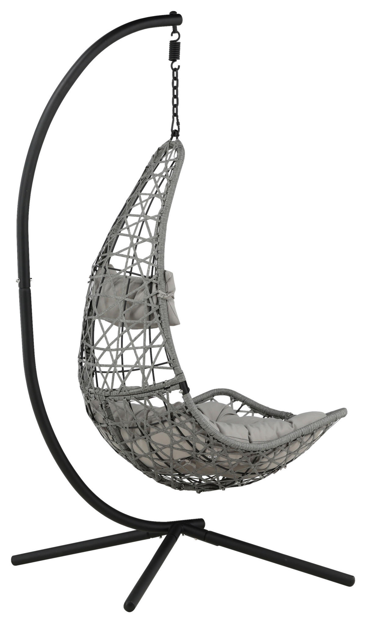 HÄNGFÅTÖLJ   132/205/130 cm  - grå/svart, Klassisk, plast (132/205/130cm) - Gardenson