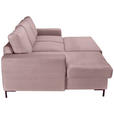 ECKSOFA Altrosa Cord  - Schwarz/Altrosa, KONVENTIONELL, Textil/Metall (150/240cm) - Carryhome