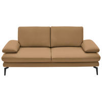 2,5-SITZER in Echtleder Honig  - Schwarz/Honig, Design, Leder/Metall (196/86/104cm) - Dieter Knoll