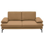 2,5-SITZER  in Echtleder Honig   - Schwarz/Honig, Design, Leder/Metall (196/86/104cm) - Dieter Knoll
