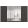 DREHTÜRENSCHRANK 400/223/61 cm,  in Graphitfarben, 8-türig  - Graphitfarben, Basics, Glas/Holzwerkstoff (400/223/61cm) - Novel
