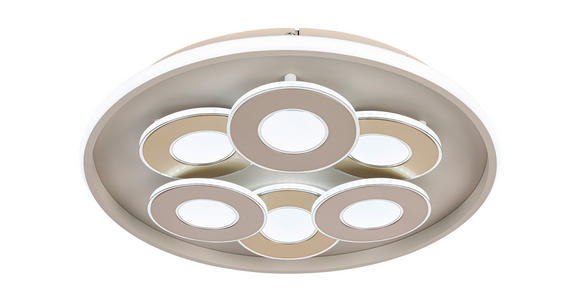 LED-DECKENLEUCHTE Ilok 50/5 cm  - Sandfarben/Chromfarben, Design, Kunststoff/Metall (50/5cm) - Novel
