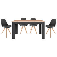 TISCHGRUPPE Anthrazit, Eiche Artisan  - Eichefarben/Anthrazit, MODERN, Kunststoff/Metall - MID.YOU