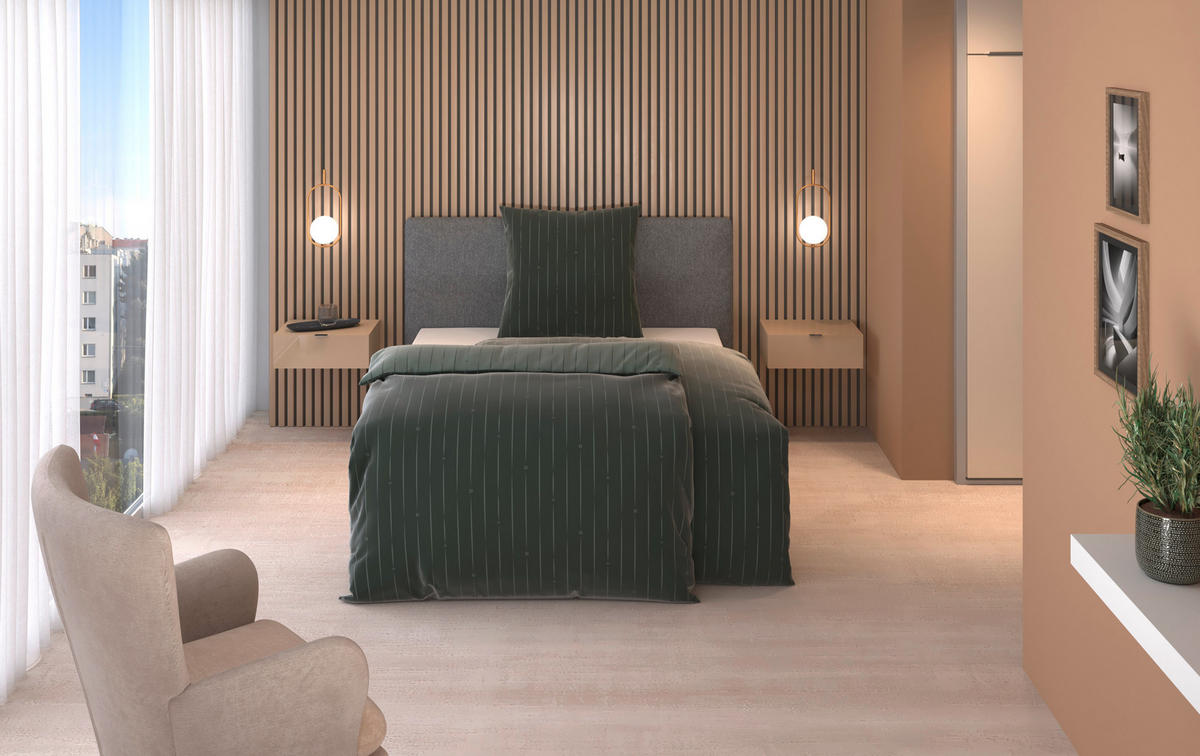 WENDEBETTWÄSCHE STRIPES DK Satin 155/220 cm  - Grün, Design, Textil (155/220cm) - Dieter Knoll