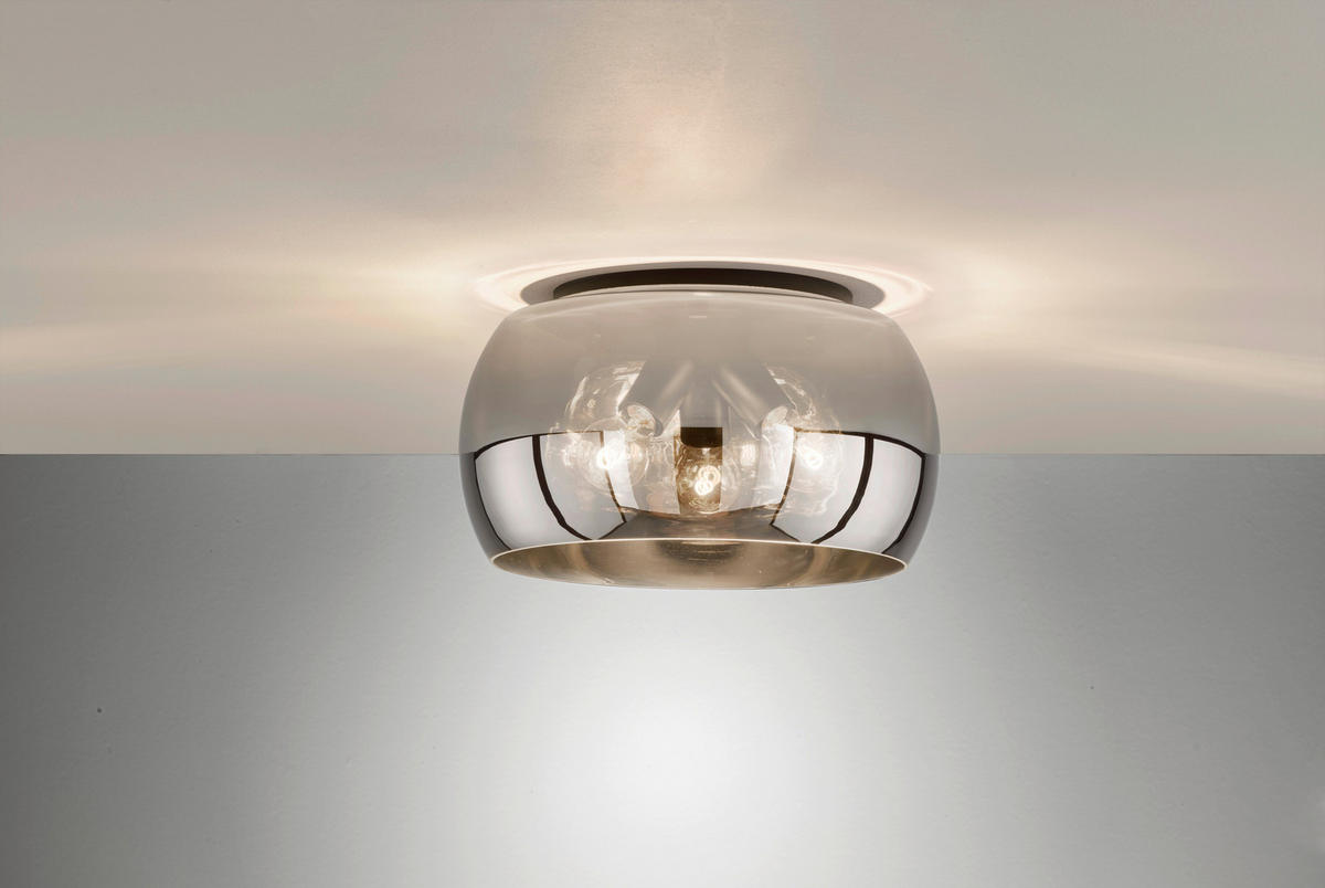 TAKLAMPA Dima 40/22 cm  - svart, Design, metall/glas (40/22cm) - Fischer & Honsel