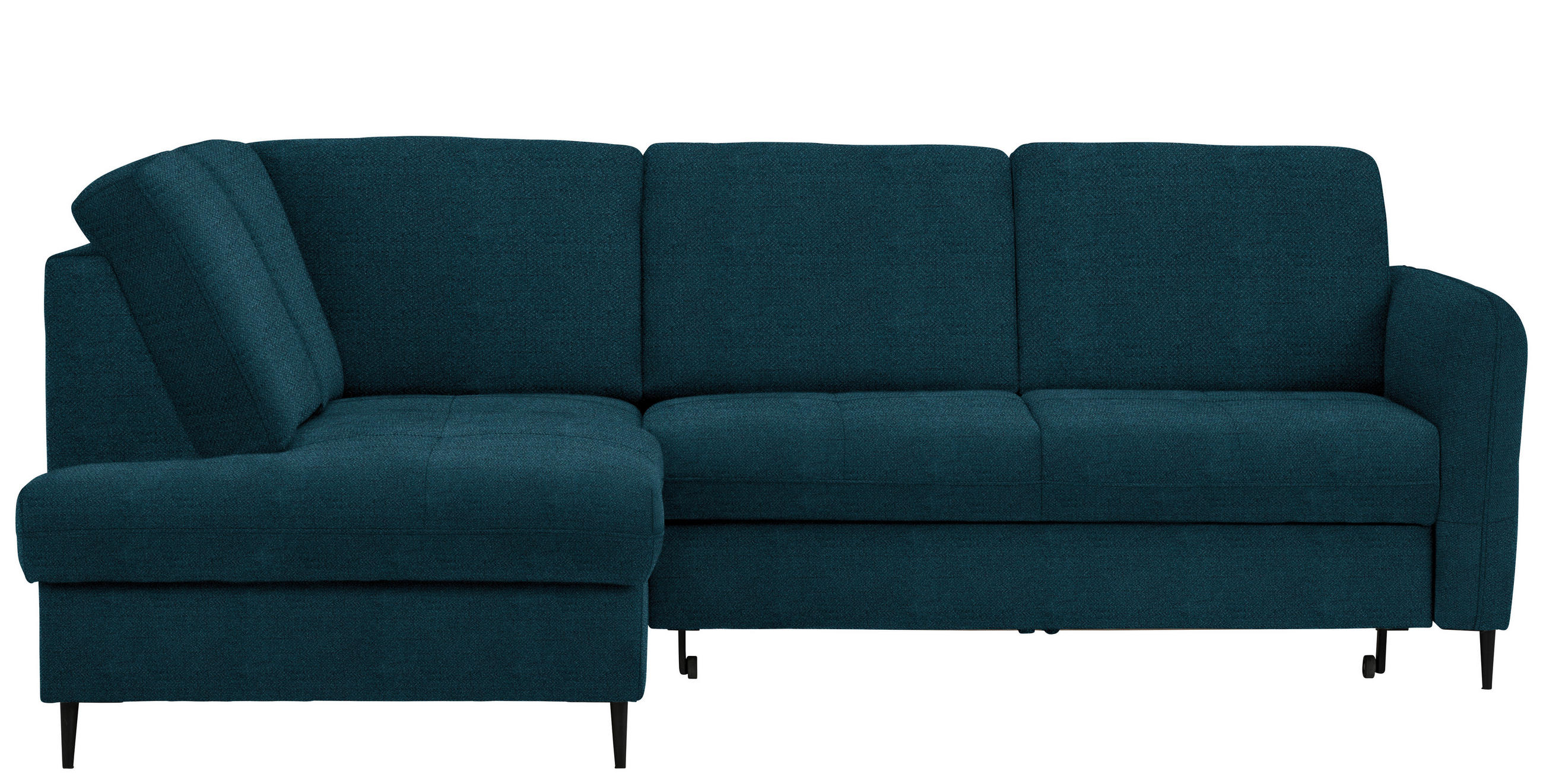 ECKSOFA Petrol Chenille  - Petrol/Schwarz, MODERN, Holz/Textil (184/241cm) - Carryhome