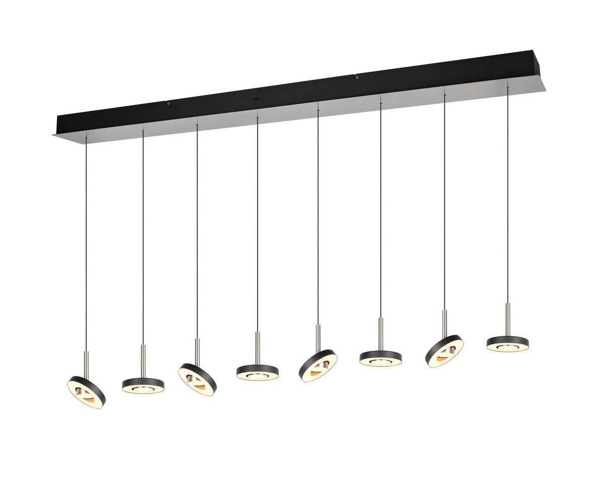 LED-HÄNGELEUCHTE Guano 150/13/200 cm   - Schwarz/Nickelfarben, Design, Metall (150/13/200cm) - Trio Leuchten