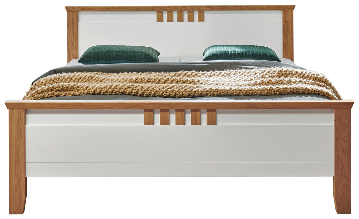 BETT 180/200 cm  in Weiß, Wildeiche  - Wildeiche/Weiß, LIFESTYLE, Holz (180/200cm) - Landscape