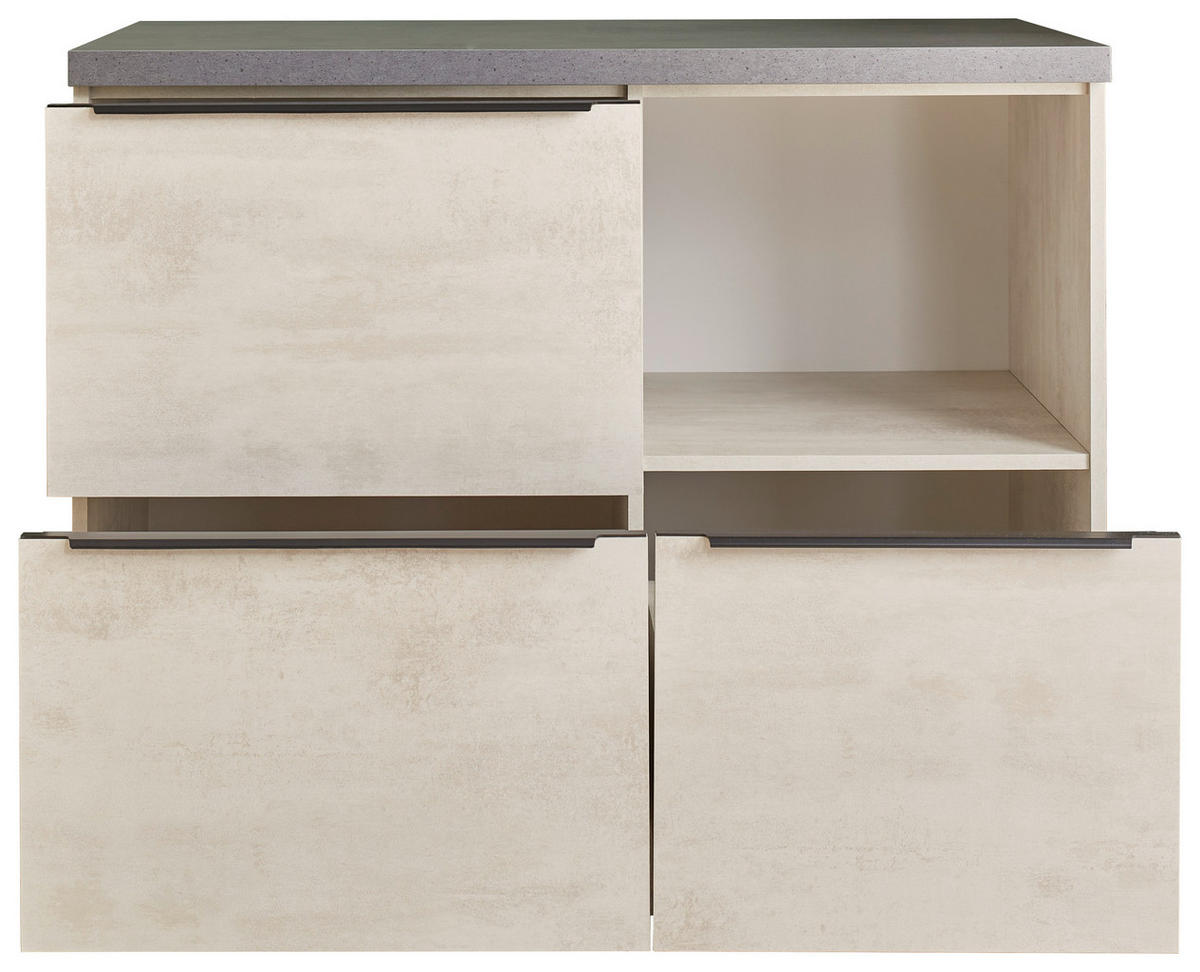 DONJI KUHINJSKI ELEMENT    - bijela/crna, Design, drvni materijal/plastika (110/94/60cm) - MID.YOU