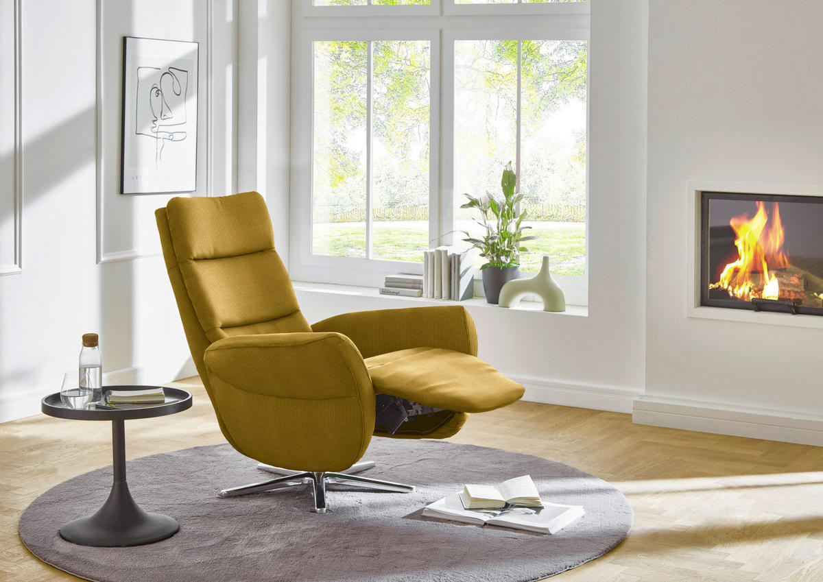 RELAXSESSEL in Textil Grün, Goldfarben  - Chromfarben/Goldfarben, Design, Textil/Metall (78/113/83cm) - Beldomo Speed