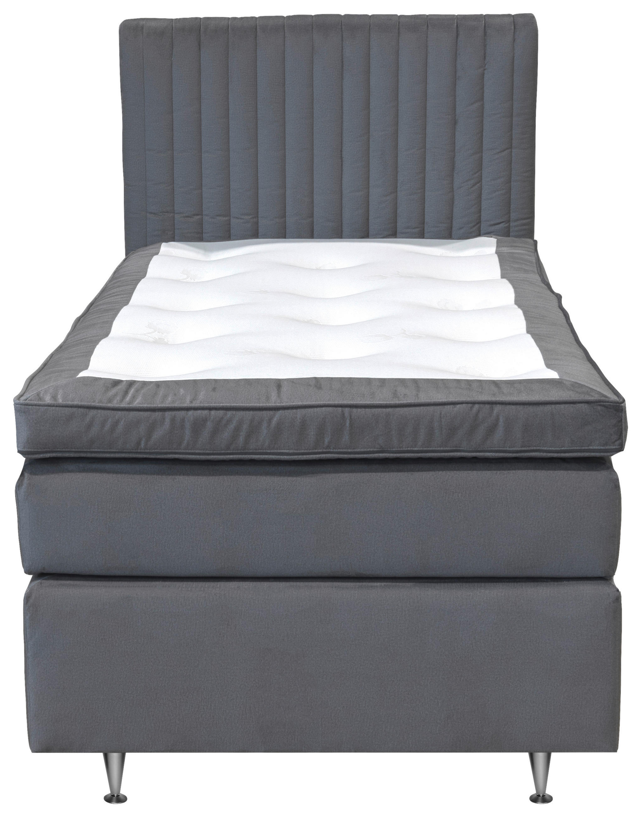 KONTINENTALSÄNG 120/200 cm  i antracit  - aluminiumfärg/antracit, Klassisk, metall/trä (120/200cm) - Cassando