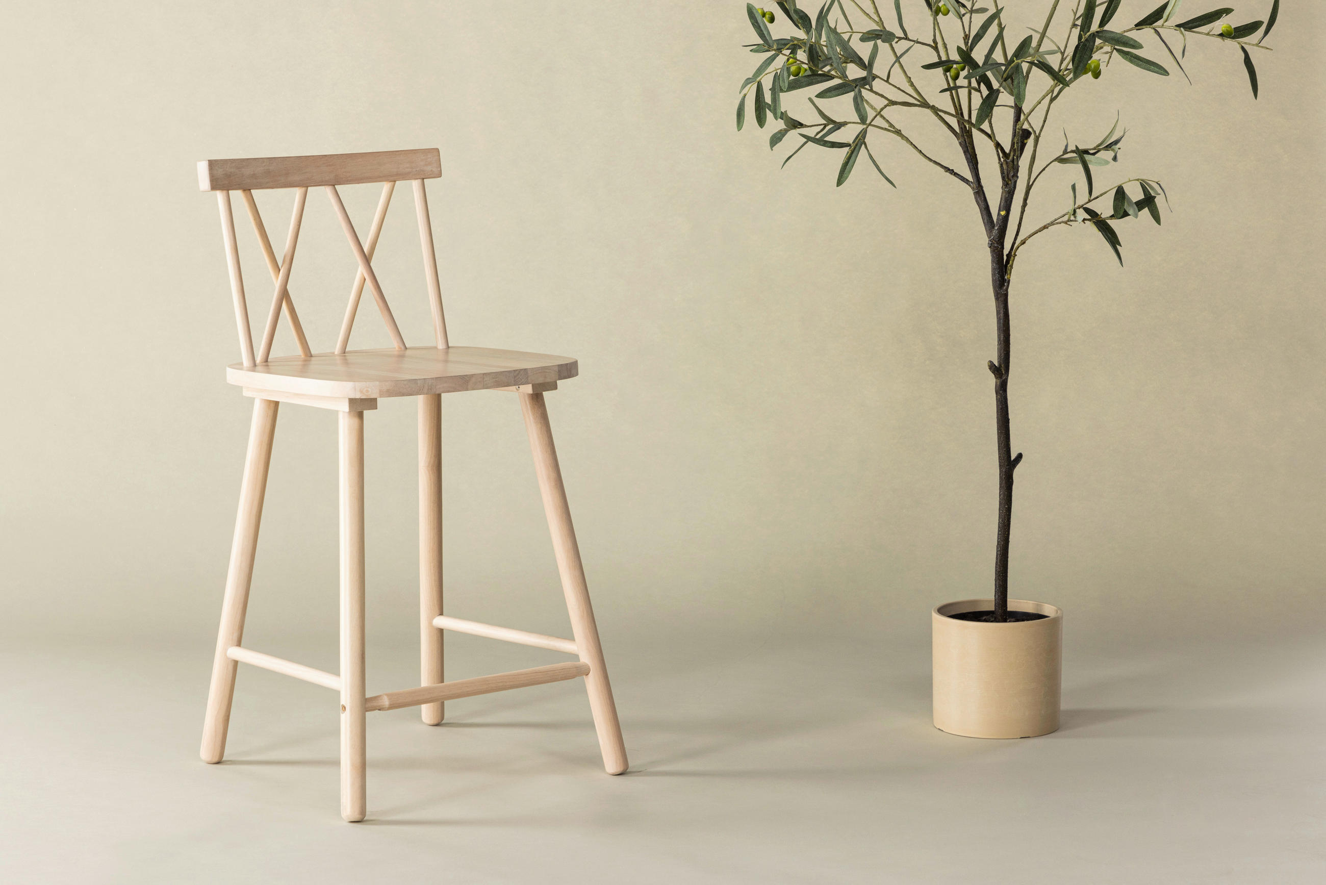 BARPALL SET i vit  - vit, Design, trä (43/90/44cm) - Livetastic